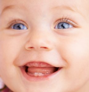 Close up of a very happy baby